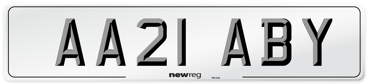 AA21 ABY Number Plate from New Reg